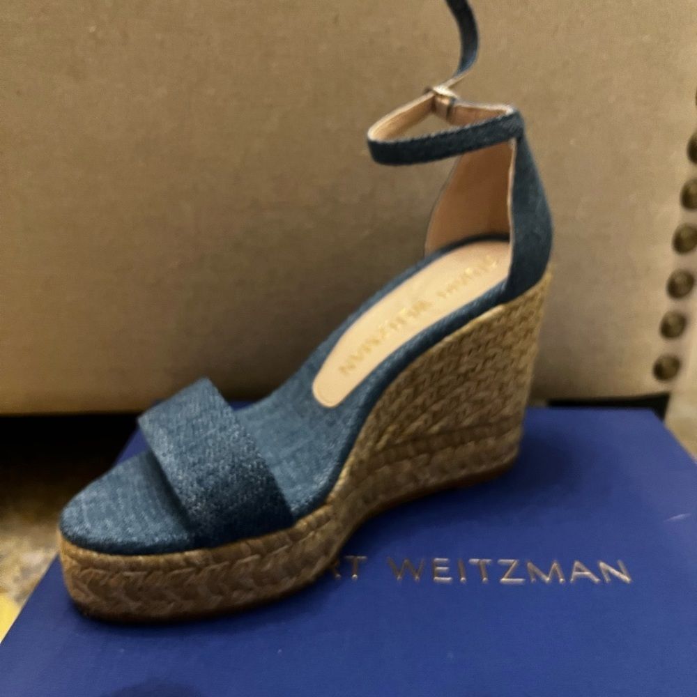 Stuart Weitzman Blue Wedges - Picture 2 of 10